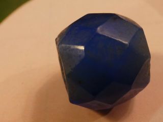 Antique Faceted Russian Blue World Trade Bead Rare Giant Size 13.  5 By 11.  6 Mm