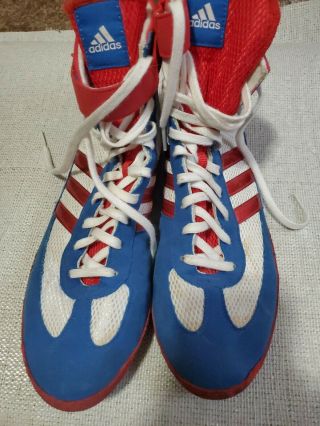 Rare Adidas Wrestling Shoes Combat Speed - Red,  White,  And Blue Size 10 1/2