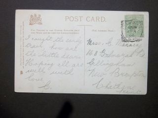 1906 Kevii 1/2d Picture Postcard London S.  W.  (19) Squared Circle Pmk Rare Sw/042