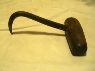 Vintage Antique Hay Bale Hook Made Or Modified For Left Handed Use