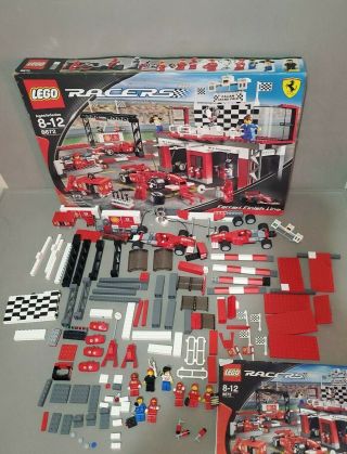 Extremely Rare 100 Complete Set Lego Racers Ferrari Finish Line (8672) W/ Box