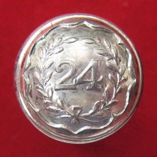 Rare 24th (2nd Warwickshire) Regt Of Foot Small Silver Coatee Button C1825 - 30