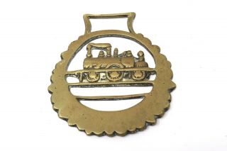 An Awesome Antique Victorian Steam Train Horse Brass 25246 2