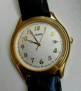 Vintage Yema Quartz Watch Ye 369 With Calendar.  Rare