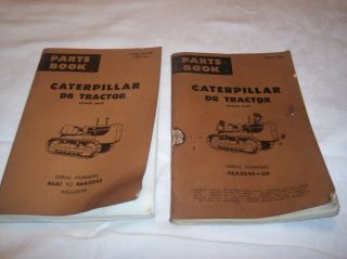Vintage Set Of 2 - Caterpillar D8 Tractor Power Shift Parts Book