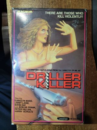 The Driller Killer (magnum Entertainment Video) Vhs.  Rare Big Box