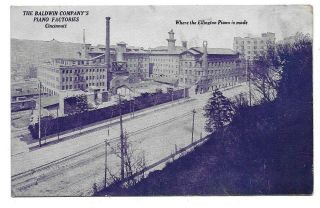 The Baldwin Co.  Piano Factories,  Cincinnati,  Ohio Antique Postcard 1907 - 1915