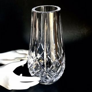 Waterford Crystal 9” Lismore Vase • Diamond Cut Base • Ireland • Rare • Clear