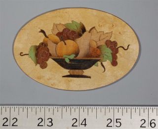 Rare Salesman Sample Marquetry Fruit Basket From Buffard Freres (mrq - 102)