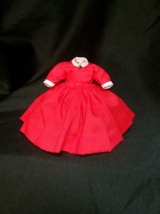 Red Vintage Madame Alexander Dress For 8 " Dolls Fits Wendy Ginny Muffie Ma Dolls