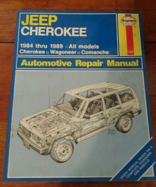 Vintage Haynes Service Shop Manuals Jeep Cherokee 1984 Thru 1989