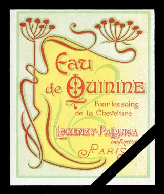 Antique French Perfume Label Art Nouveau Vintage Quinine Lorenzy Palanca