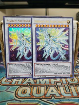 Yugioh 2x Stardust Sifr Divine Dragon Shvi - En096 Ultra Rare 1st Edition