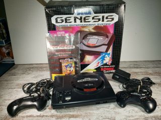 Rare Boxed Sega Genesis 16 Bit Sonic Model W/ Game