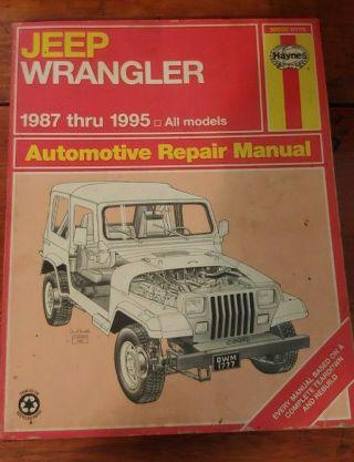 Vintage Haynes Service Shop Manuals Jeep Wrangler 1987 Thru 1995