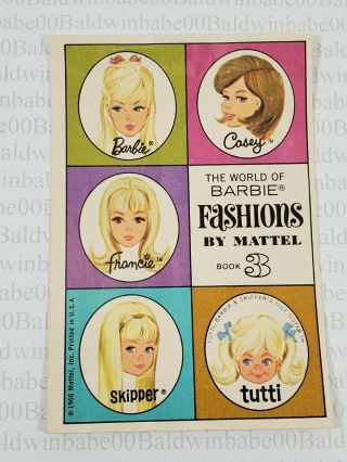 Misc Vintage The World Of Barbie Fashions By Mattel Book 3 Booklet Pamphlet