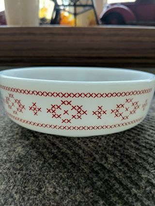 Pyrex 1416 Red And White Cross - Stitch X 