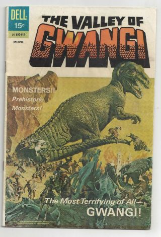 The Valley Of Gwangi 1 Dell Comics 1969 Movie Comic Rare Book Fine,  Dinosaur