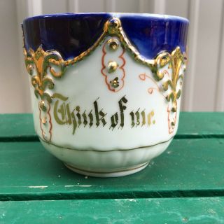 Vintage Mustache Cup " Think Of Me " Made In Germany