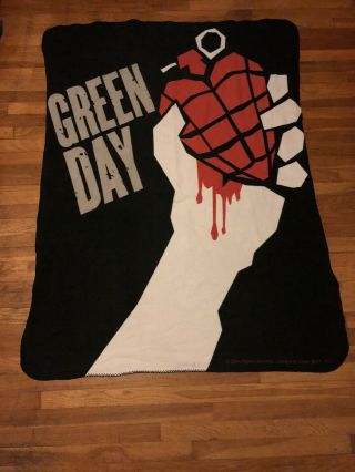 Green Day American Idiot Fleece Blanket Neca Cinder Block Rare Blink 182 Mxpx