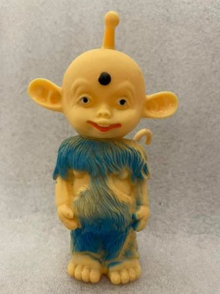 Vintage Very Rare Color Blue 5.  5 " Bibo Squeak Rubber Doll Toy 1990