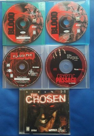 Vtg 1997 Blood Pc Game,  Plasma Pak,  Cryptic Passage,  Blood Ii 2 The Chosen,  Rare
