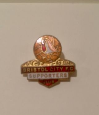 Rare Old Bristol City Football Supporters Club (15) Enamel Brooch Pin Badge