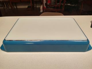 Rare Vintage Pyrex 933 Horizon Blue Lasagna Baking Dish Pan Tray 13.  5 X 8.  75 "