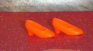 Vintage Rock Flowers Neon Orange Shoes High Heels Dawn Doll Size 2