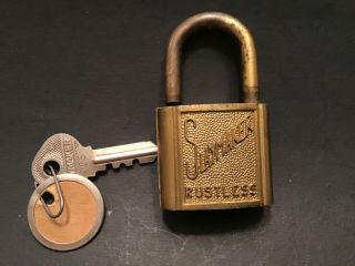 Vintage Slaymaker Rustless Padlock Lock W/ Key -