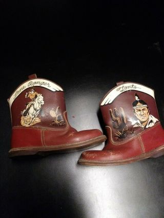 Vintage Rare Lone Ranger & Tonto Cowboy Boots