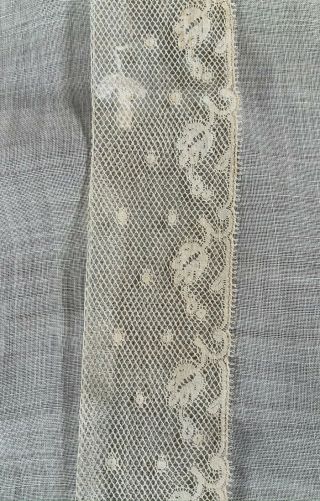Antique 100 Cotton Ivory Fine Lace Trim For Sewing.