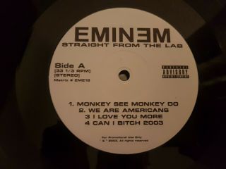 Eminem Rare Straight From The Lab Vinyl Record