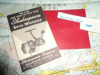 Vintage Shakespeare Spin - Wonder Pamphlet Old Shakespeare Fishing Reel Schematic
