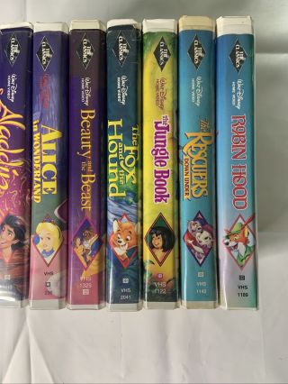 Walt Disney 8 Rare Black Diamond VHS Tapes (101 Dalmatians,  Aladdin,  More) 3