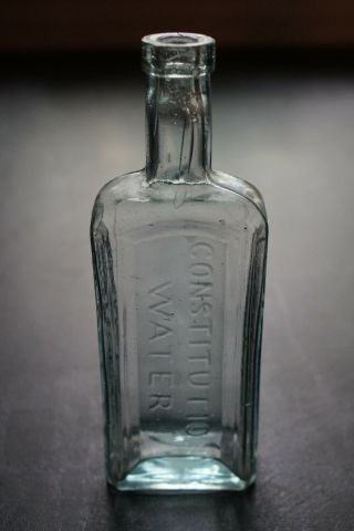 Antique Embossed Dr.  W H.  Gregg Constitution Water Laxative Bottle York