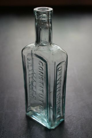 ANTIQUE EMBOSSED DR.  W H.  GREGG CONSTITUTION WATER LAXATIVE BOTTLE YORK 2