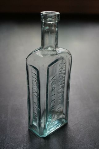 ANTIQUE EMBOSSED DR.  W H.  GREGG CONSTITUTION WATER LAXATIVE BOTTLE YORK 3