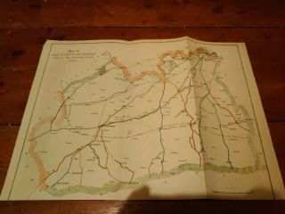 Antique Map Of County Of Surrey Shewing Turnpike Roads 1852
