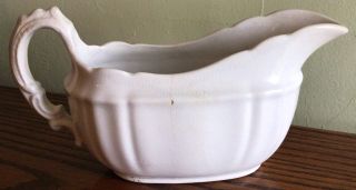 Antique Ironstone Gravy Boat White Royal Ironstone Alfred Meakin England