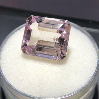 Giant Pink Gemstone Emerald Cut In Gem Cup - 16.  23 Ct - Estate Find
