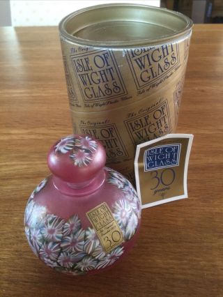 Rare Isle Of Wight Studio Glass Millefiori Perfume Bottle Pink 30yearanniversary