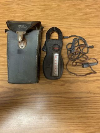 Vintage Amprobe Clamp - On Current Meter W/ Test Leads And Case