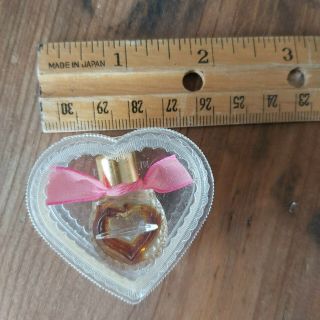 Rare Vintage Nina Ricci Coeur Joie Miniature Perfume Bottle Lalique in Heart Box 3