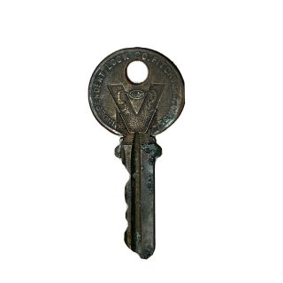 Antique Vintage Key V/independent Lock Co.  Fitchburg Mass.