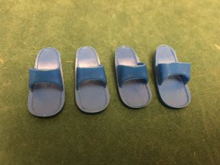 Vintage Pedigree Sindy Doll Shoes X2 Pairs Of One Strap Sandals In Blue