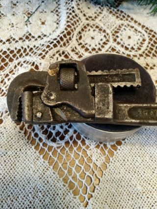 VINTAGE Antique Tools Adjustable Monkey PIPE WRENCH TRADE TRIMO MARK 1889 USA 3