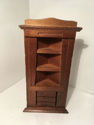 Vintage Dollhouse Miniatures Wooden Corner Shelf Unit Or Cabinet 45