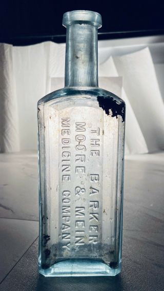 1880’s Antique Medicine Bottle The Barker Moore & Mein Chemical Company 7” Tall