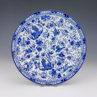 Burgess & Leigh - Burleigh Ware - Peacock Pattern Antique Blue & White Plate